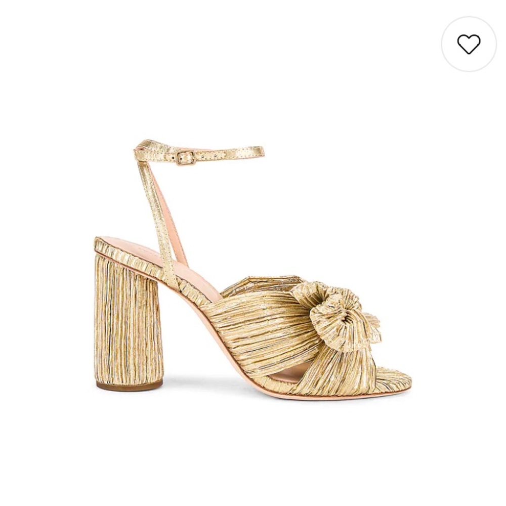 Loeffler Randall Camellia Pleated Knot Sandal in Gold